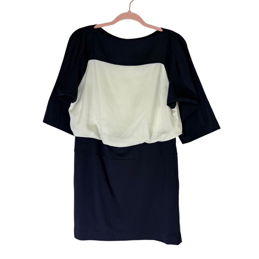Loft Black & White Color‎ Block Dolman Sleeves Blouson Mini Dress Career Size 4P